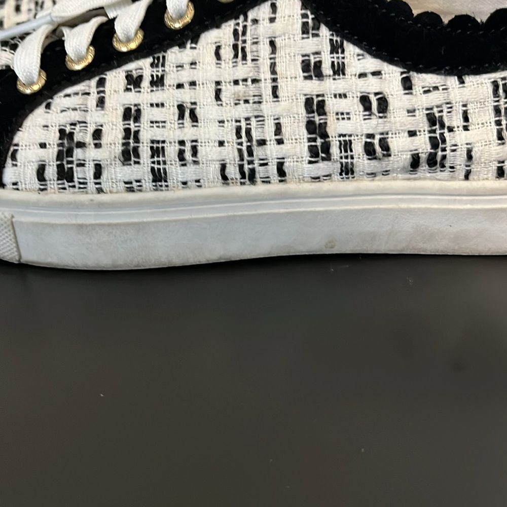 JACK ROGERS Teagan Sneakers Black and White Tweed, Size 8.5 - Picture 8 of 10